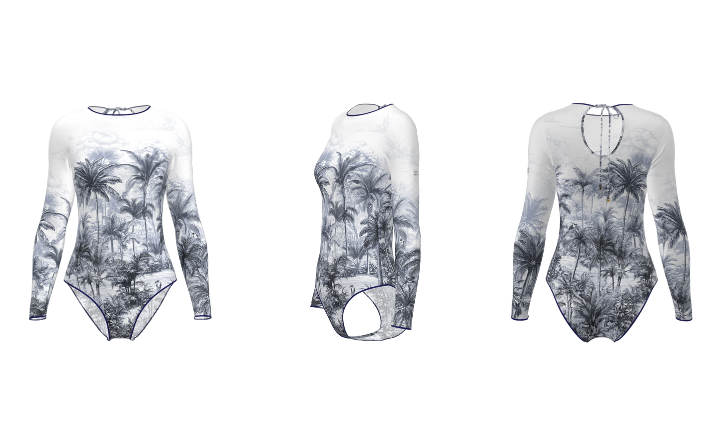 Mexico - One-Piece Swimsuit - Tropical Engraving